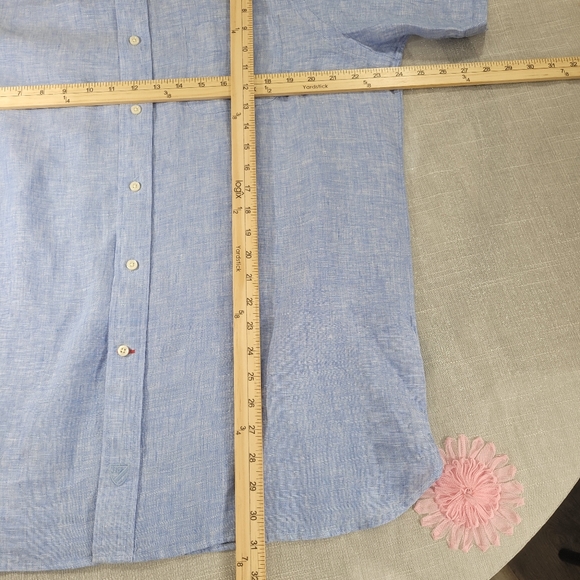 Cremieux 38 Linen Shirt Men’s Large Short Sleeve B - Picture 5 of 8